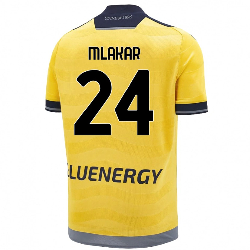 Danxen Uomo Maglia Lorenzo Mlakar #24 Oro Kit Gara Away 2024/25 Maglietta