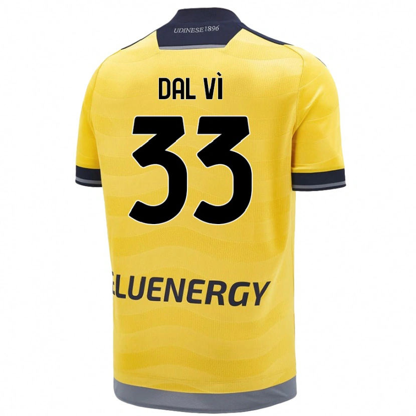 Danxen Uomo Maglia Matteo Dal Vì #33 Oro Kit Gara Away 2024/25 Maglietta