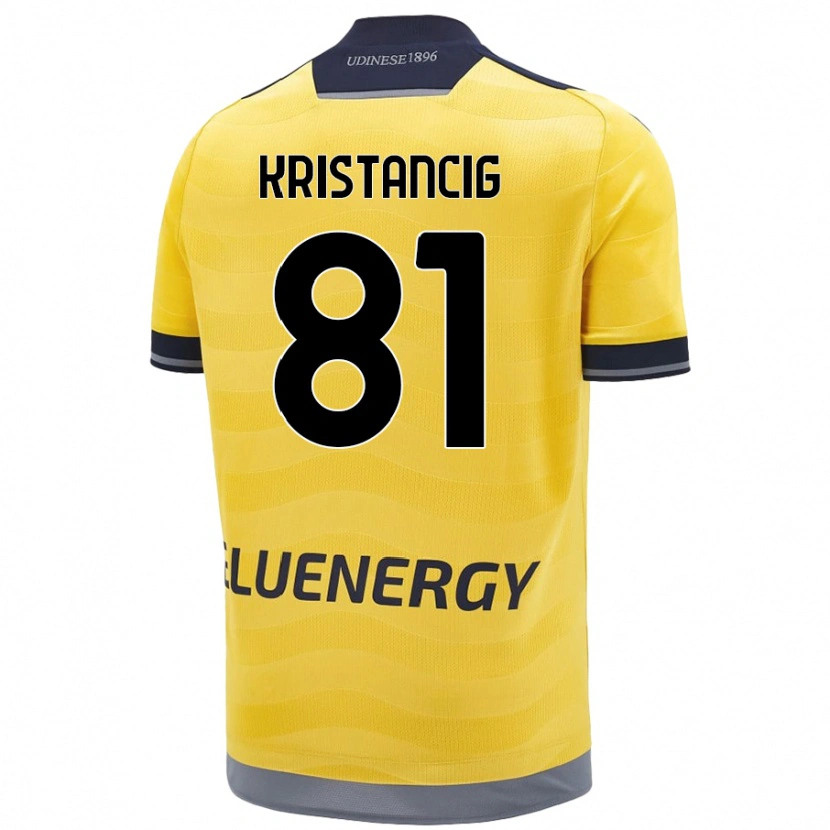 Danxen Uomo Maglia Luca Kristancig #81 Oro Kit Gara Away 2024/25 Maglietta