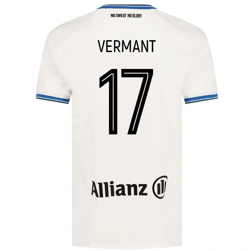 Danxen Uomo Maglia Romeo Vermant #17 Bianco Kit Gara Away 2024/25 Maglietta