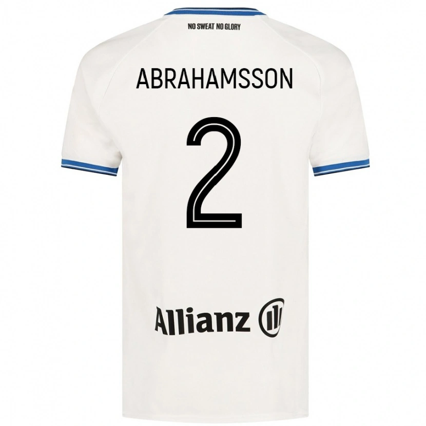 Danxen Uomo Maglia Sejde Abrahamsson #2 Bianco Kit Gara Away 2024/25 Maglietta