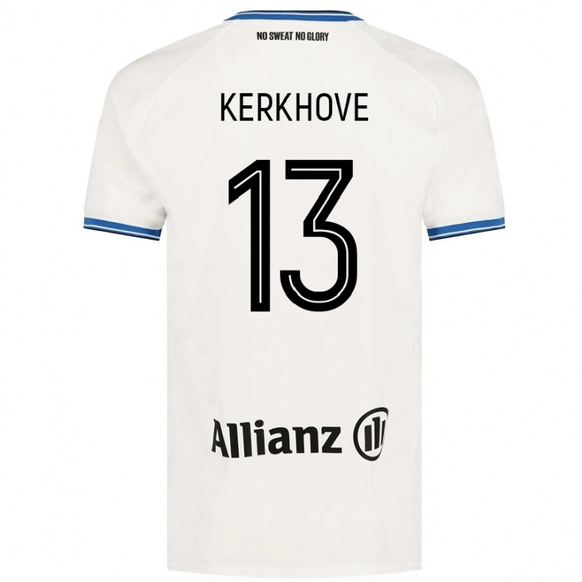 Danxen Uomo Maglia Angel Kerkhove #13 Bianco Kit Gara Away 2024/25 Maglietta