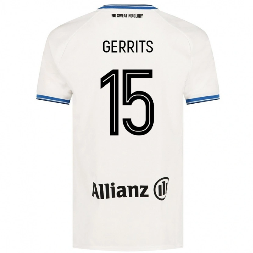 Danxen Uomo Maglia Melanie Gerrits #15 Bianco Kit Gara Away 2024/25 Maglietta