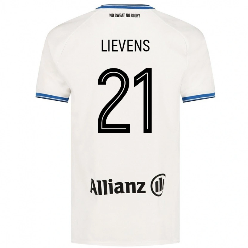 Danxen Uomo Maglia Caitlin Lievens #21 Bianco Kit Gara Away 2024/25 Maglietta