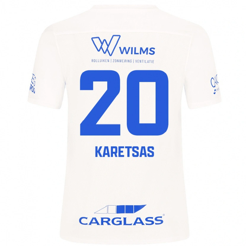 Danxen Uomo Maglia Konstantinos Karetsas #20 Bianco Kit Gara Away 2024/25 Maglietta