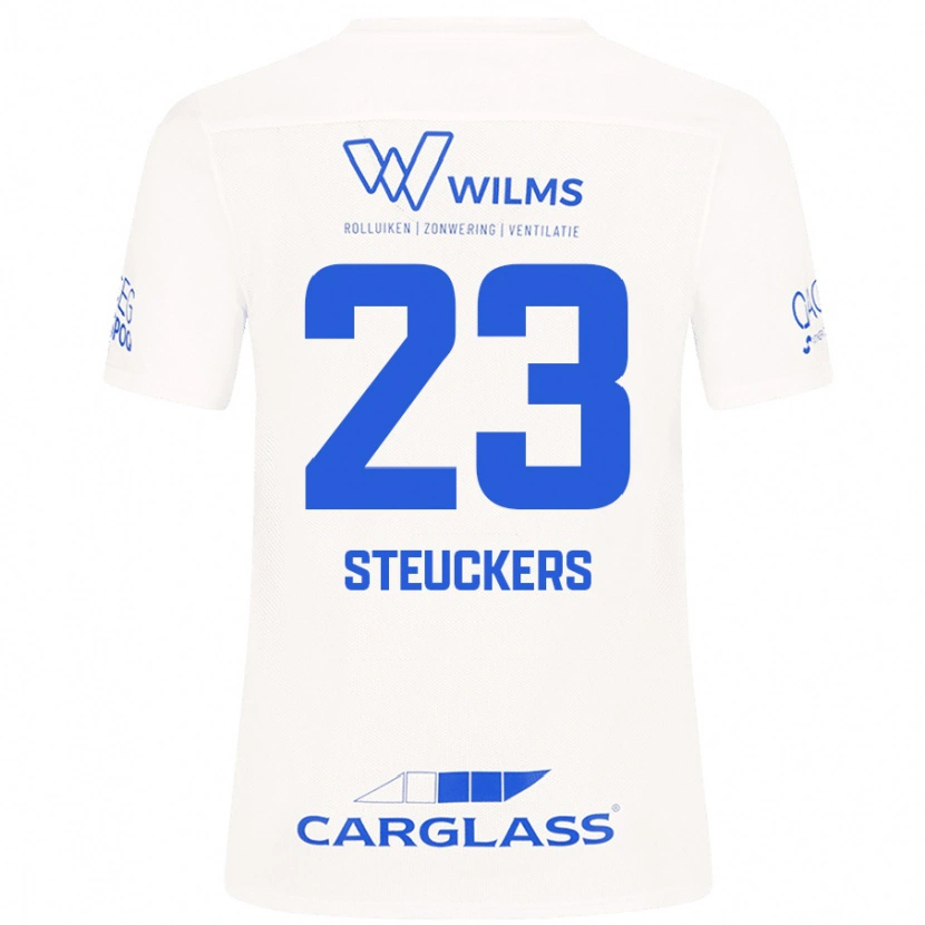 Danxen Uomo Maglia Jarne Steuckers #23 Bianco Kit Gara Away 2024/25 Maglietta