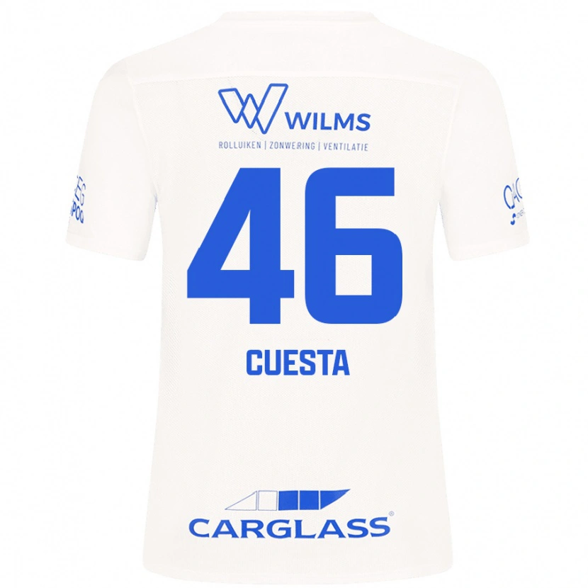 Danxen Uomo Maglia Carlos Cuesta #46 Bianco Kit Gara Away 2024/25 Maglietta