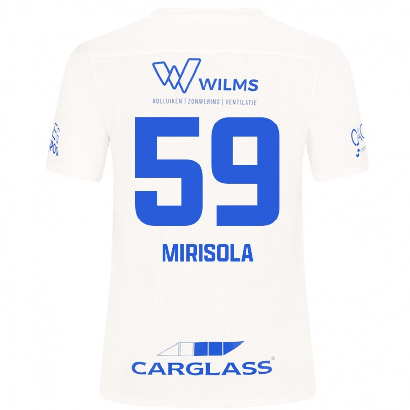 Danxen Uomo Maglia Robin Mirisola #59 Bianco Kit Gara Away 2024/25 Maglietta