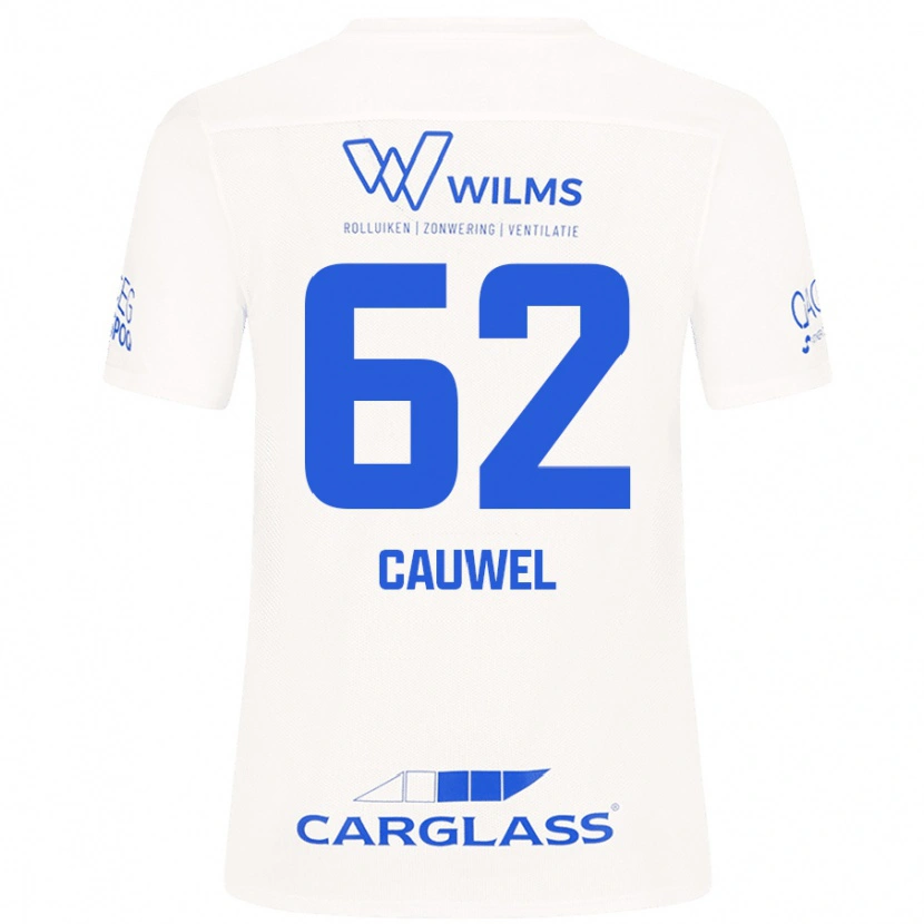Danxen Uomo Maglia Michiel Cauwel #62 Bianco Kit Gara Away 2024/25 Maglietta