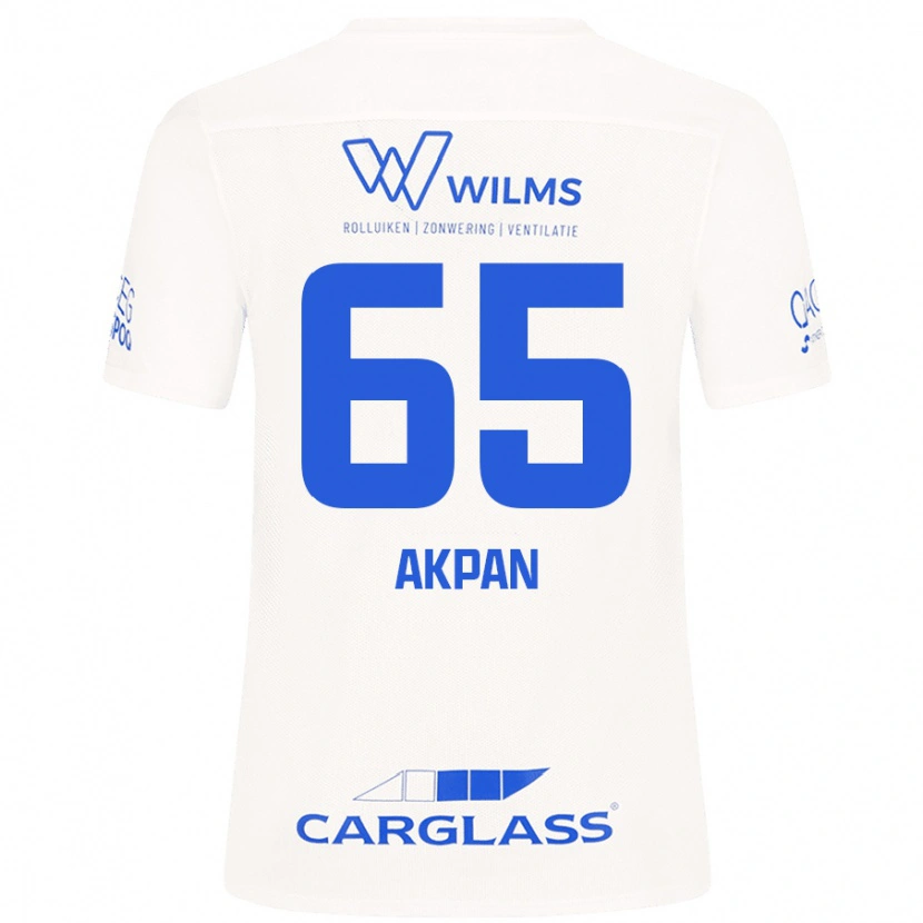 Danxen Uomo Maglia Christian Akpan #65 Bianco Kit Gara Away 2024/25 Maglietta