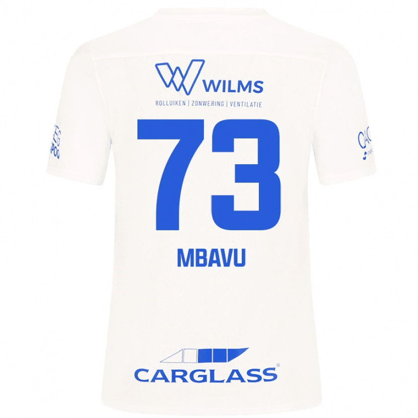 Danxen Uomo Maglia Elie Mbavu #73 Bianco Kit Gara Away 2024/25 Maglietta