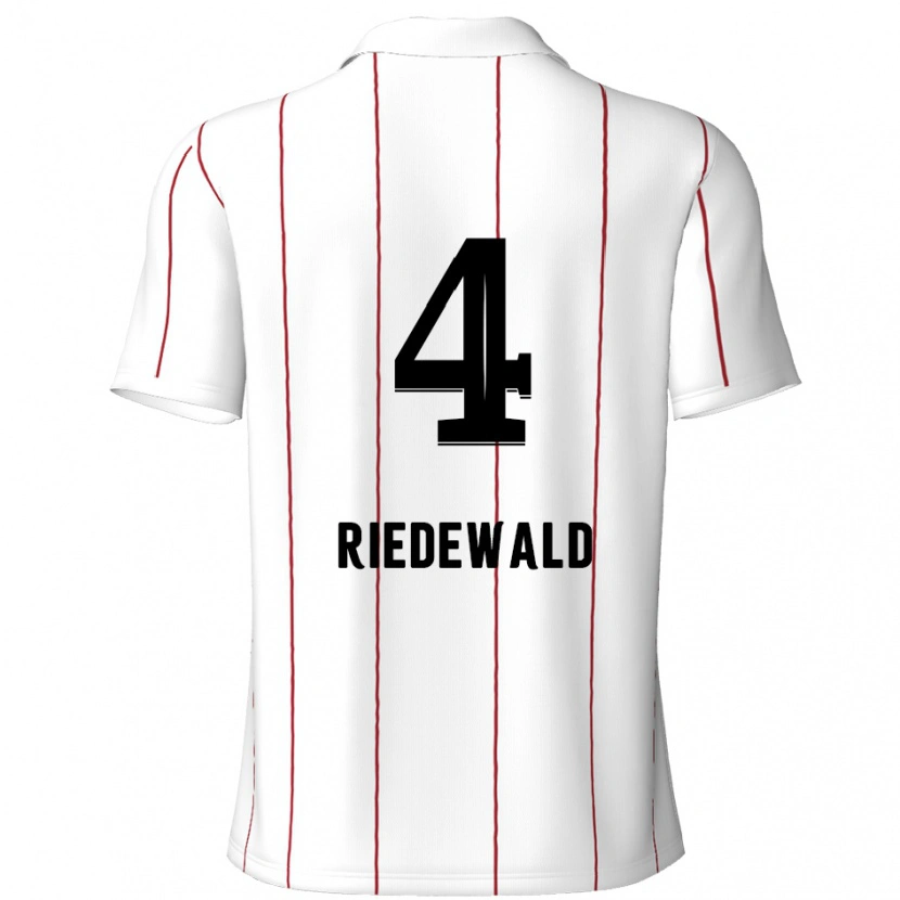 Danxen Uomo Maglia Jairo Riedewald #4 Bianco Nero Kit Gara Away 2024/25 Maglietta
