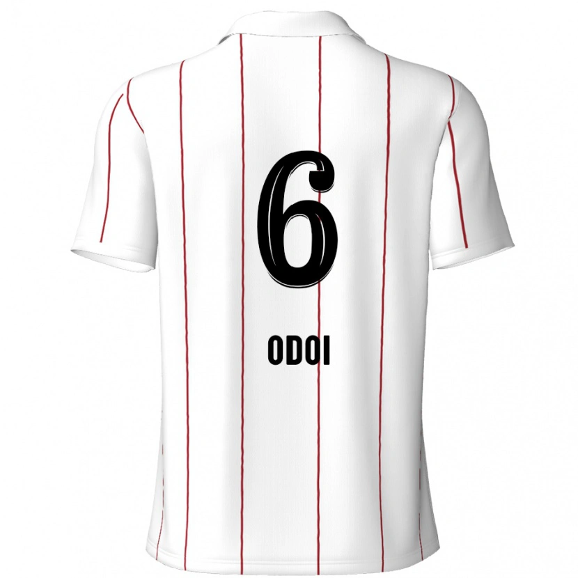 Danxen Uomo Maglia Denis Odoi #6 Bianco Nero Kit Gara Away 2024/25 Maglietta