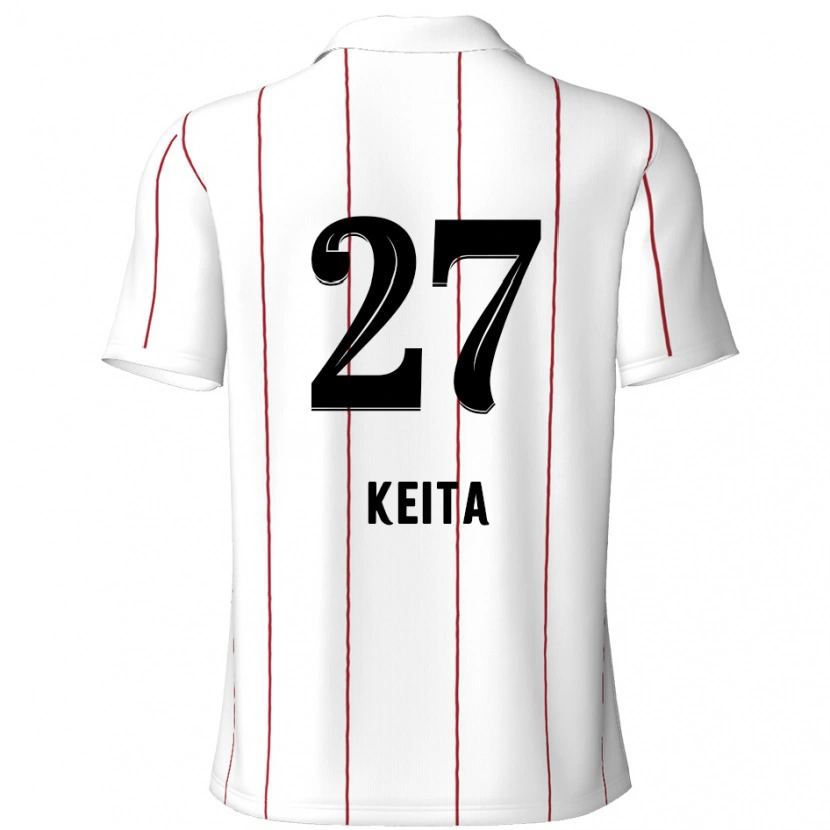 Danxen Uomo Maglia Mandela Keita #27 Bianco Nero Kit Gara Away 2024/25 Maglietta
