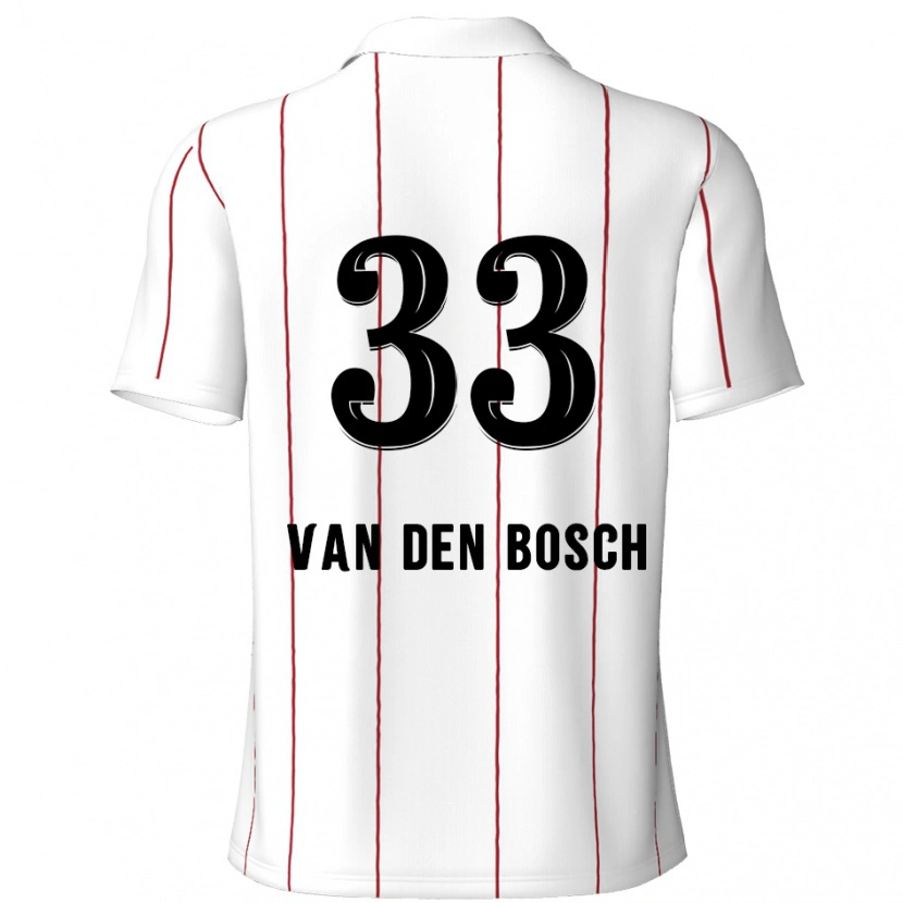 Danxen Uomo Maglia Zeno Van Den Bosch #33 Bianco Nero Kit Gara Away 2024/25 Maglietta