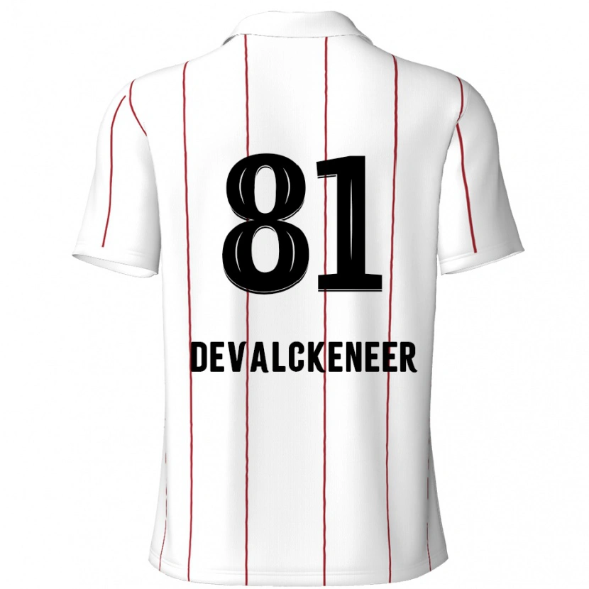 Danxen Uomo Maglia Niels Devalckeneer #81 Bianco Nero Kit Gara Away 2024/25 Maglietta