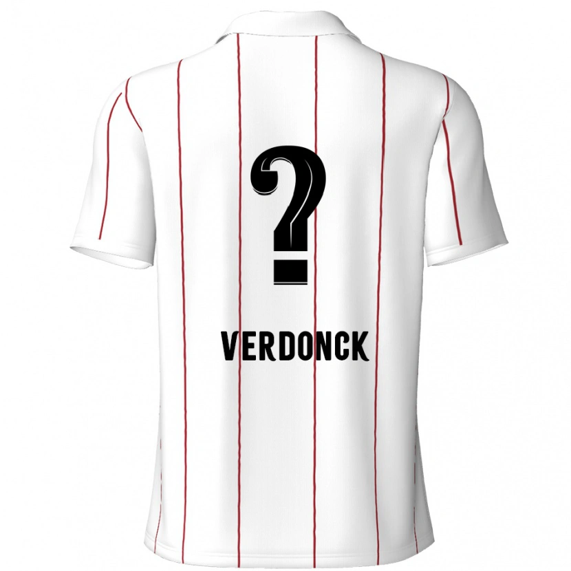 Danxen Uomo Maglia Dries Verdonck #0 Bianco Nero Kit Gara Away 2024/25 Maglietta