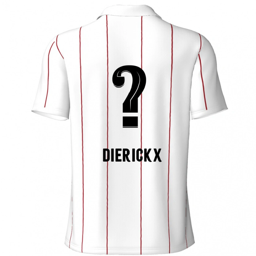 Danxen Uomo Maglia Xander Dierickx #0 Bianco Nero Kit Gara Away 2024/25 Maglietta