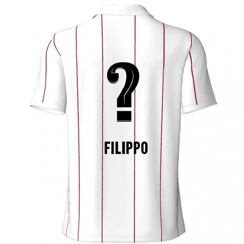Danxen Uomo Maglia Niels Filippo #0 Bianco Nero Kit Gara Away 2024/25 Maglietta