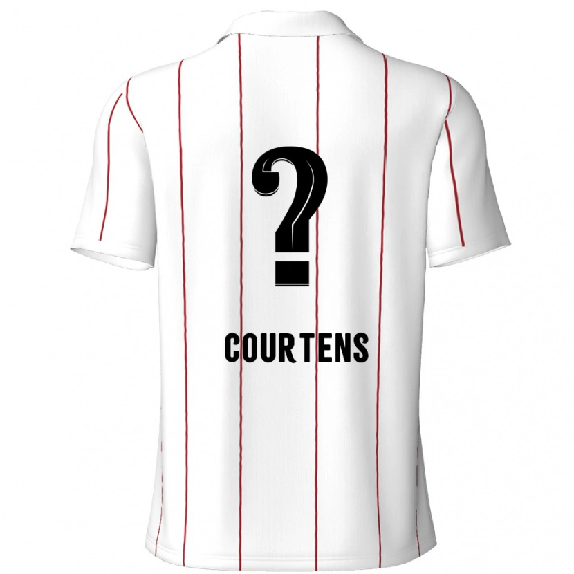 Danxen Uomo Maglia Nolhan Courtens #0 Bianco Nero Kit Gara Away 2024/25 Maglietta