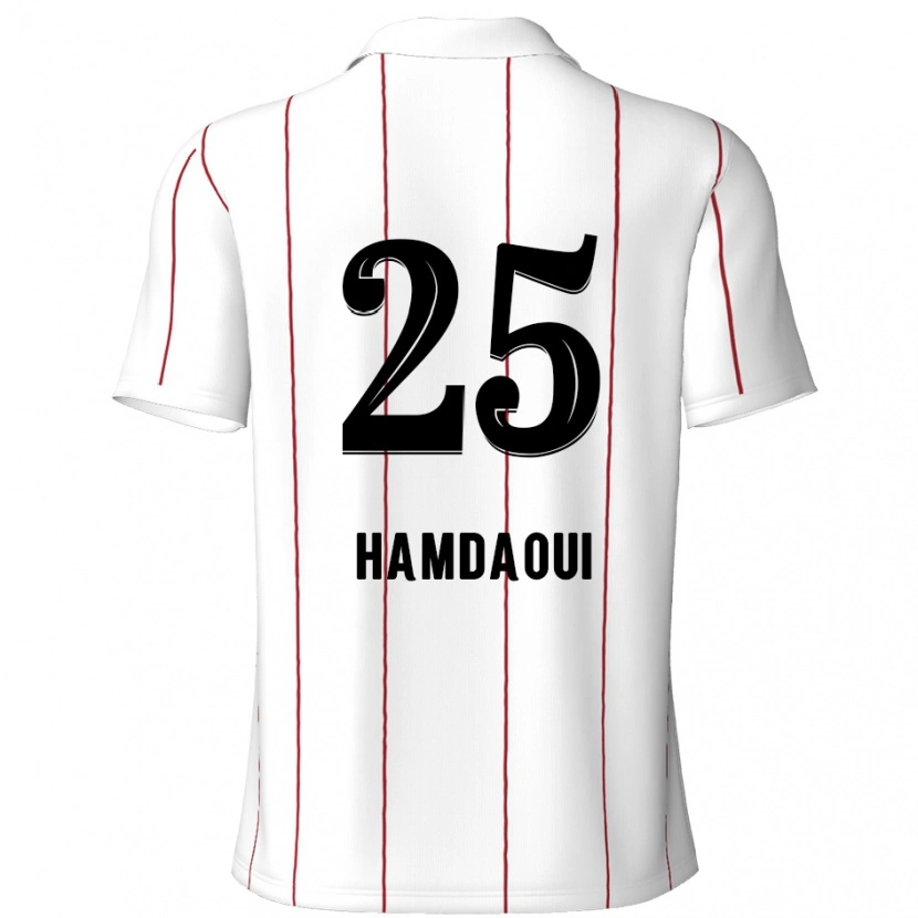 Danxen Uomo Maglia Youssef Hamdaoui #25 Bianco Nero Kit Gara Away 2024/25 Maglietta