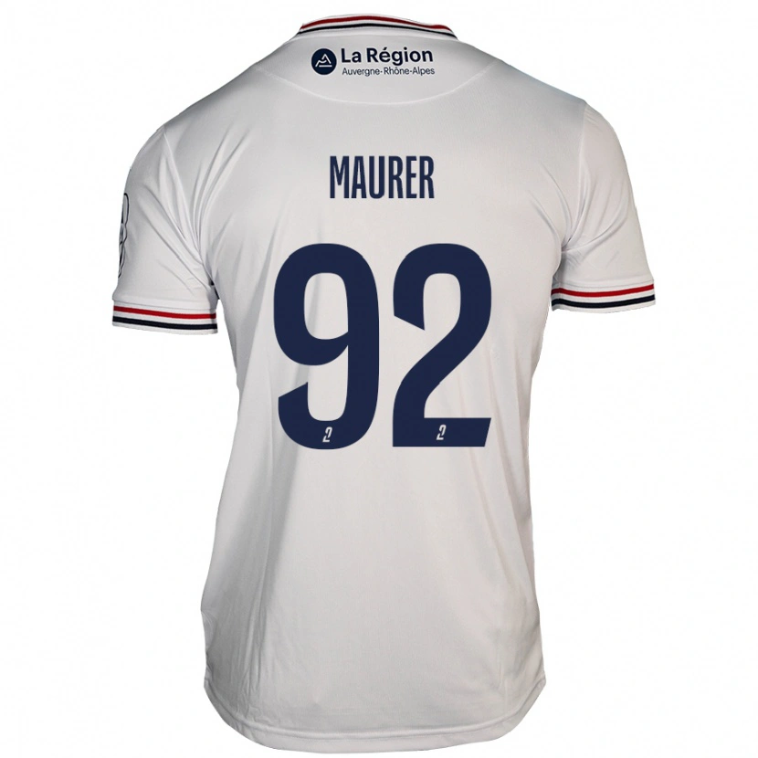 Danxen Uomo Maglia Aïman Maurer #92 Bianco Kit Gara Away 2024/25 Maglietta