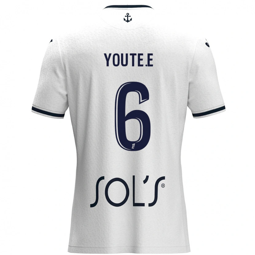 Danxen Uomo Maglia Étienne Youté Kinkoué #6 Bianco Blu Scuro Kit Gara Away 2024/25 Maglietta