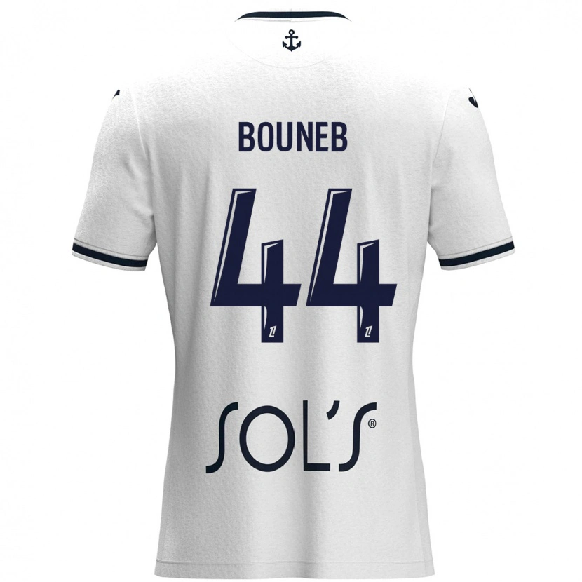 Danxen Uomo Maglia Ismaïl Bouneb #44 Bianco Blu Scuro Kit Gara Away 2024/25 Maglietta