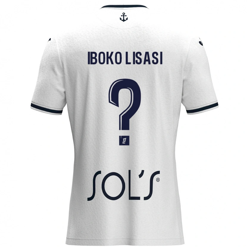 Danxen Uomo Maglia Malachie Iboko Lisasi #0 Bianco Blu Scuro Kit Gara Away 2024/25 Maglietta