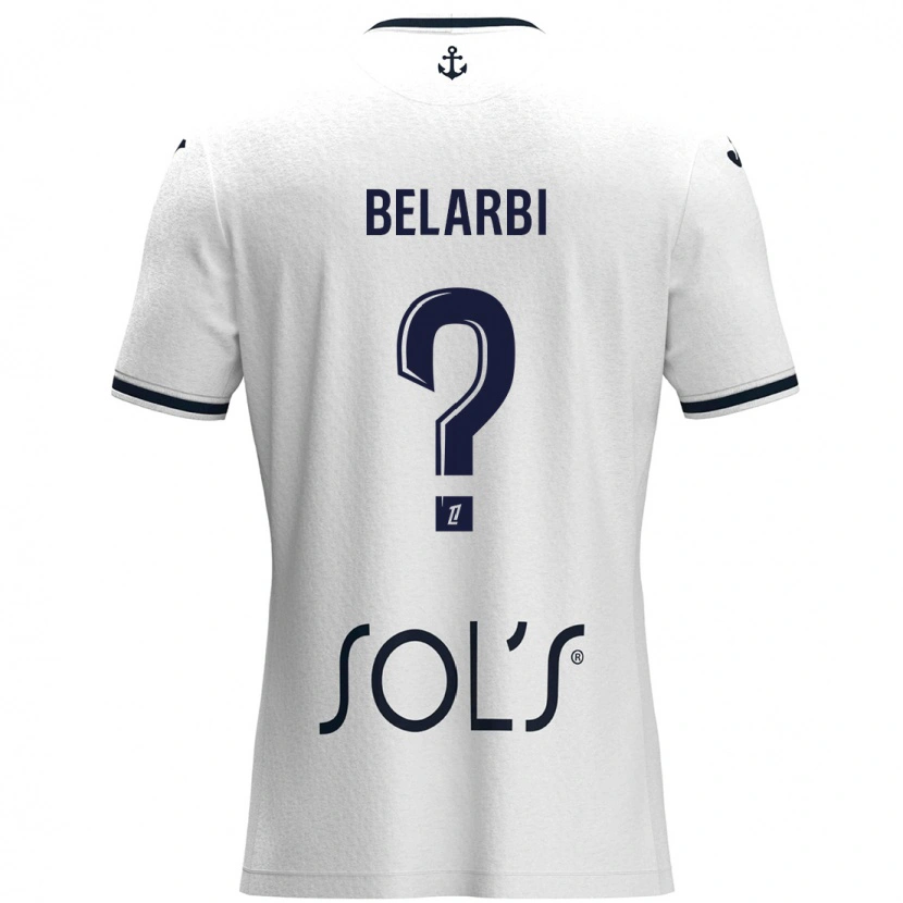 Danxen Uomo Maglia Sohaib Belarbi #0 Bianco Blu Scuro Kit Gara Away 2024/25 Maglietta