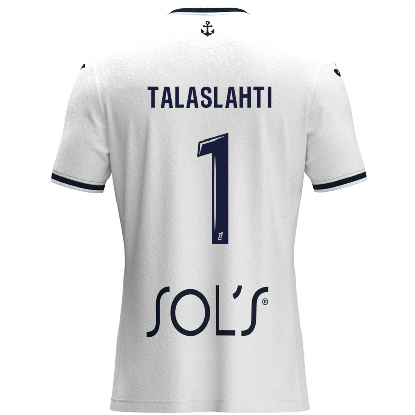 Danxen Uomo Maglia Katriina Talaslahti #1 Bianco Blu Scuro Kit Gara Away 2024/25 Maglietta