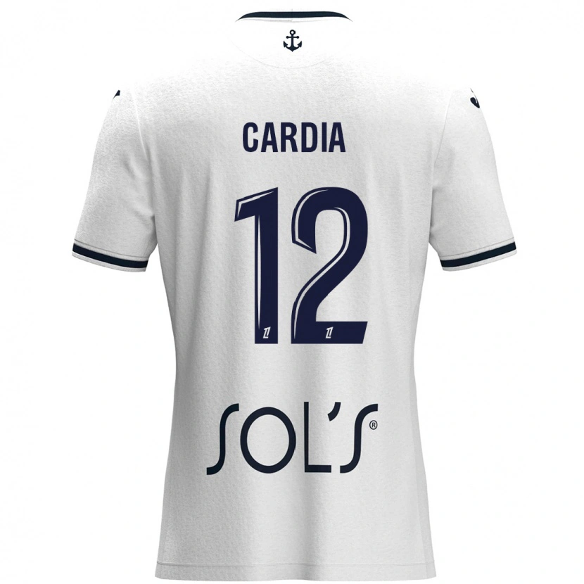 Danxen Uomo Maglia Mickaëla Cardia #12 Bianco Blu Scuro Kit Gara Away 2024/25 Maglietta