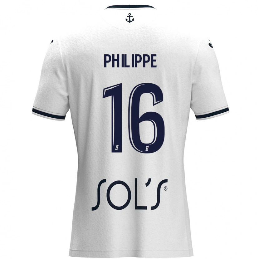 Danxen Uomo Maglia Laëtitia Philippe #16 Bianco Blu Scuro Kit Gara Away 2024/25 Maglietta