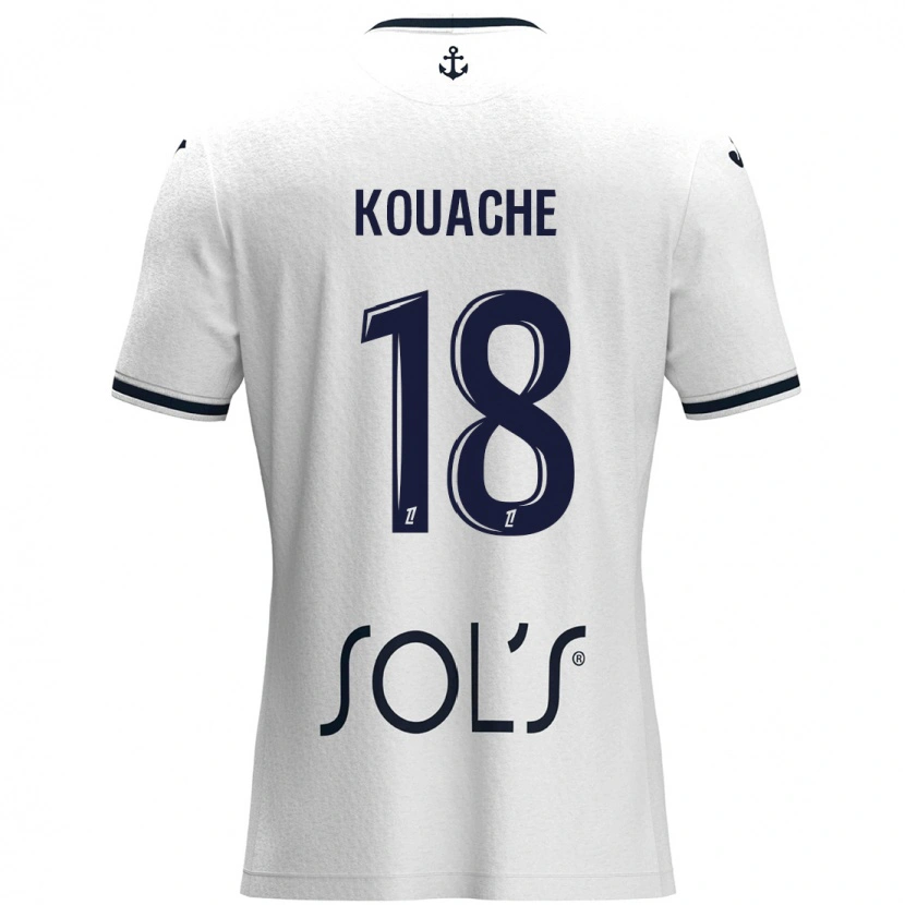 Danxen Uomo Maglia Éva Kouache #18 Bianco Blu Scuro Kit Gara Away 2024/25 Maglietta