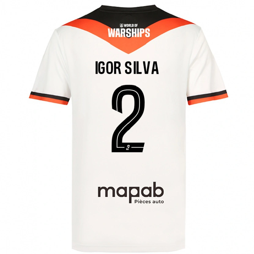 Danxen Uomo Maglia Igor Silva #2 Bianco Kit Gara Away 2024/25 Maglietta