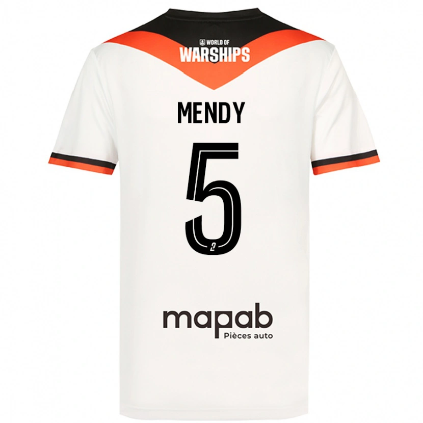 Danxen Uomo Maglia Benjamin Mendy #5 Bianco Kit Gara Away 2024/25 Maglietta