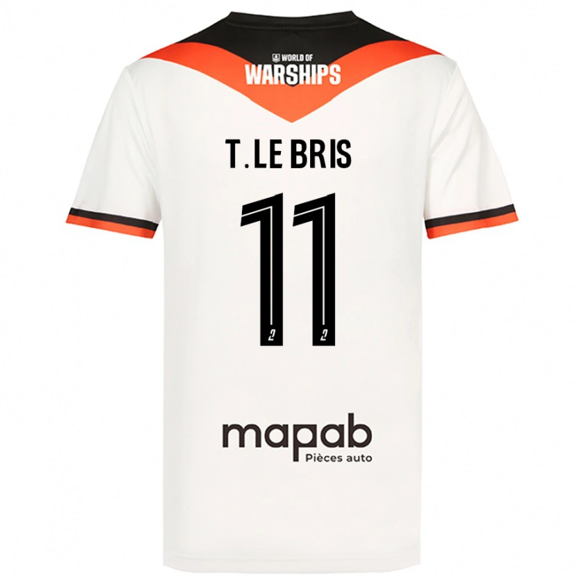 Danxen Uomo Maglia Théo Le Bris #11 Bianco Kit Gara Away 2024/25 Maglietta