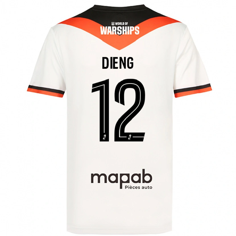 Danxen Uomo Maglia Bamba Dieng #12 Bianco Kit Gara Away 2024/25 Maglietta