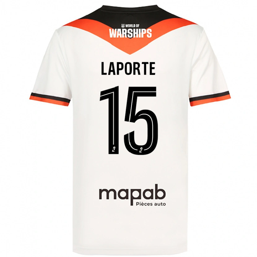 Danxen Uomo Maglia Julien Laporte #15 Bianco Kit Gara Away 2024/25 Maglietta