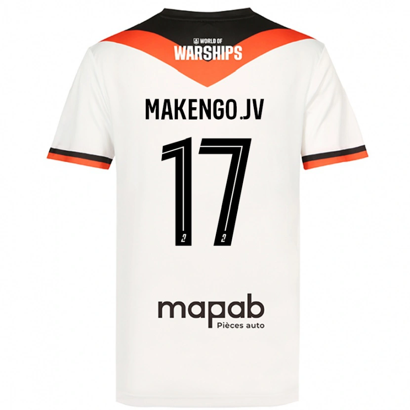 Danxen Uomo Maglia Jean-Victor Makengo #17 Bianco Kit Gara Away 2024/25 Maglietta