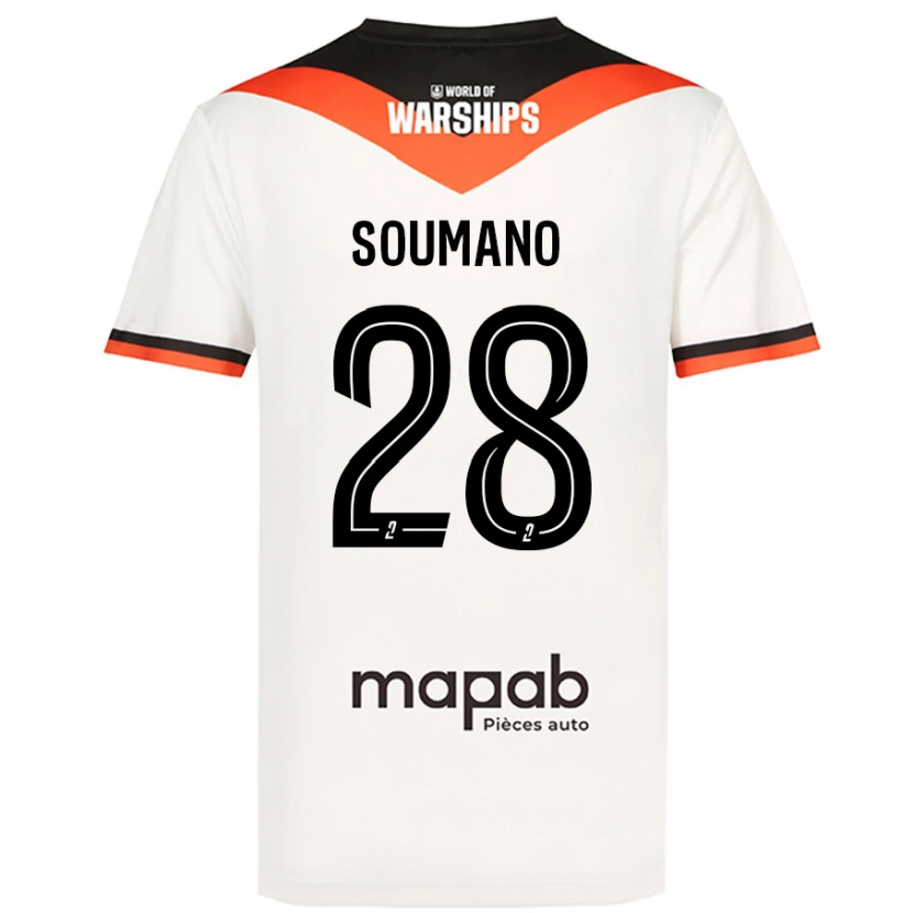 Danxen Uomo Maglia Sambou Soumano #28 Bianco Kit Gara Away 2024/25 Maglietta