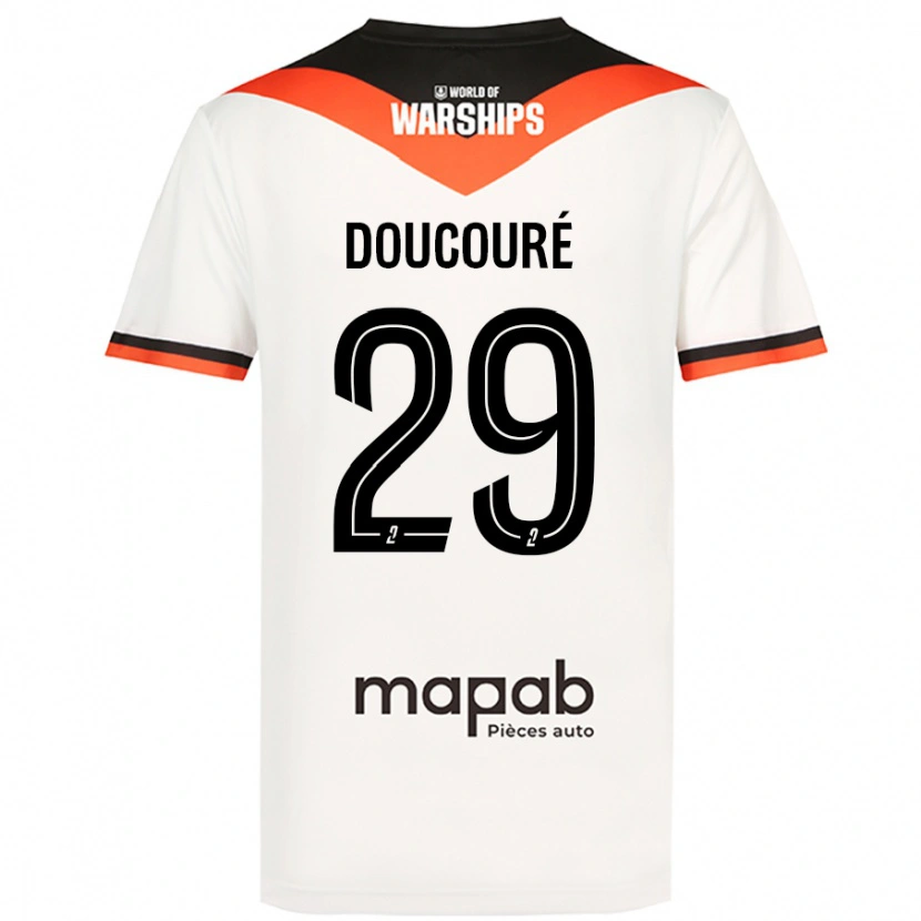 Danxen Uomo Maglia Siriné Doucouré #29 Bianco Kit Gara Away 2024/25 Maglietta