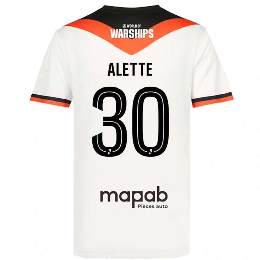 Danxen Uomo Maglia Gaël Alette #30 Bianco Kit Gara Away 2024/25 Maglietta