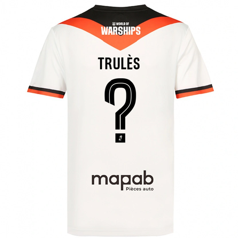 Danxen Uomo Maglia Rayann Trulès #0 Bianco Kit Gara Away 2024/25 Maglietta