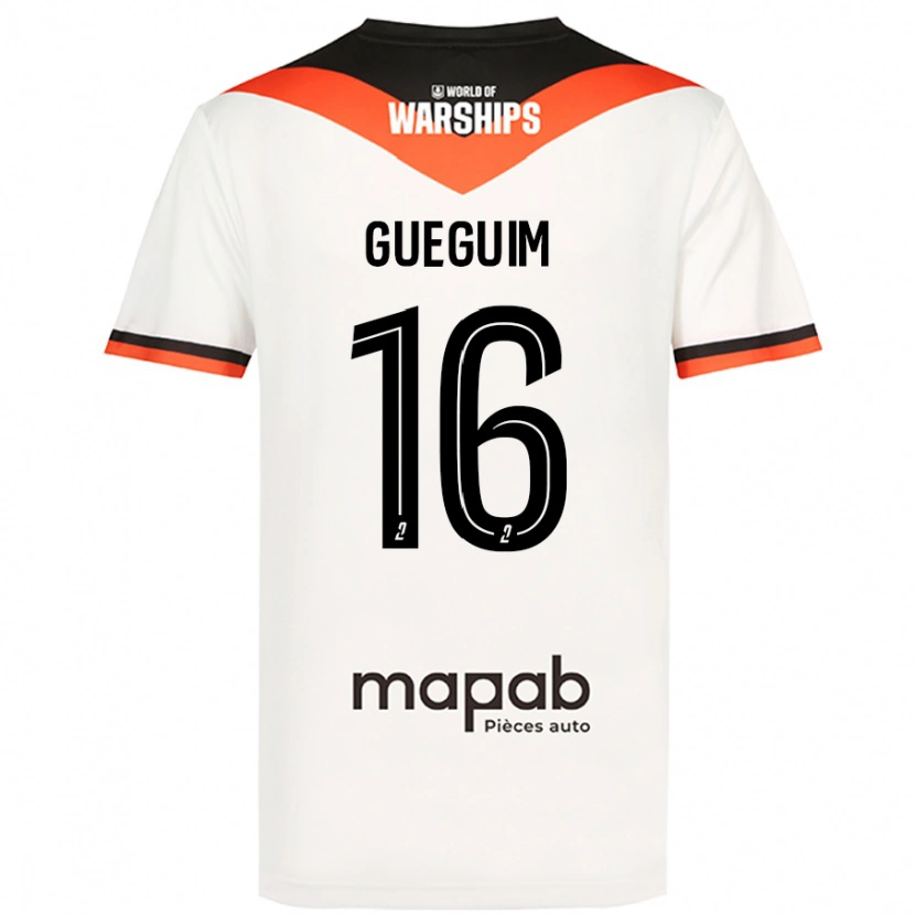 Danxen Uomo Maglia Guirone Gueguim #16 Bianco Kit Gara Away 2024/25 Maglietta