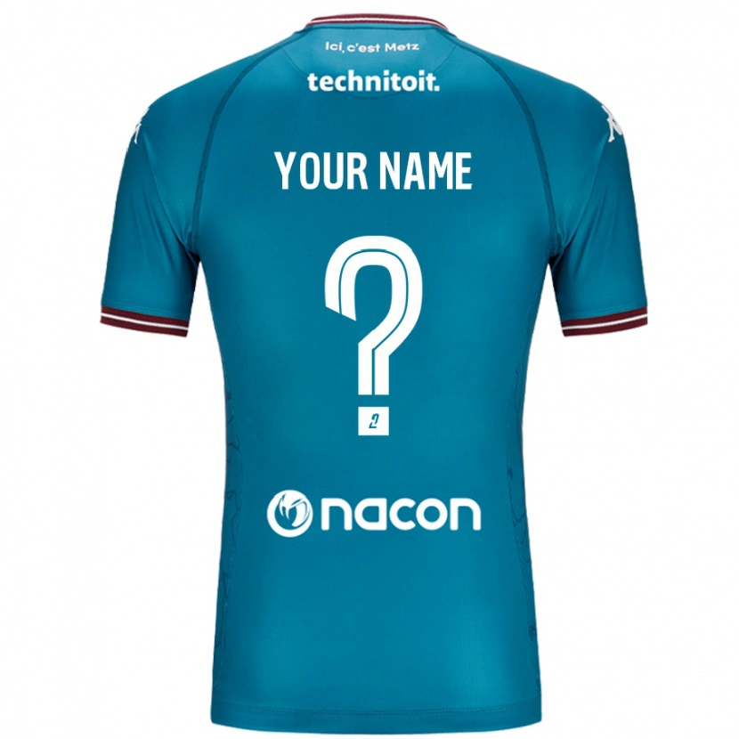 Danxen Uomo Maglia Il Tuo Nome #0 Blu Petrolio Kit Gara Away 2024/25 Maglietta