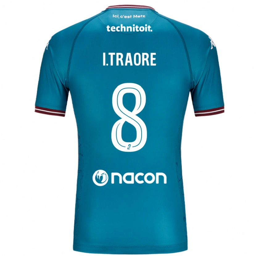 Danxen Uomo Maglia Ismaël Traoré #8 Blu Petrolio Kit Gara Away 2024/25 Maglietta
