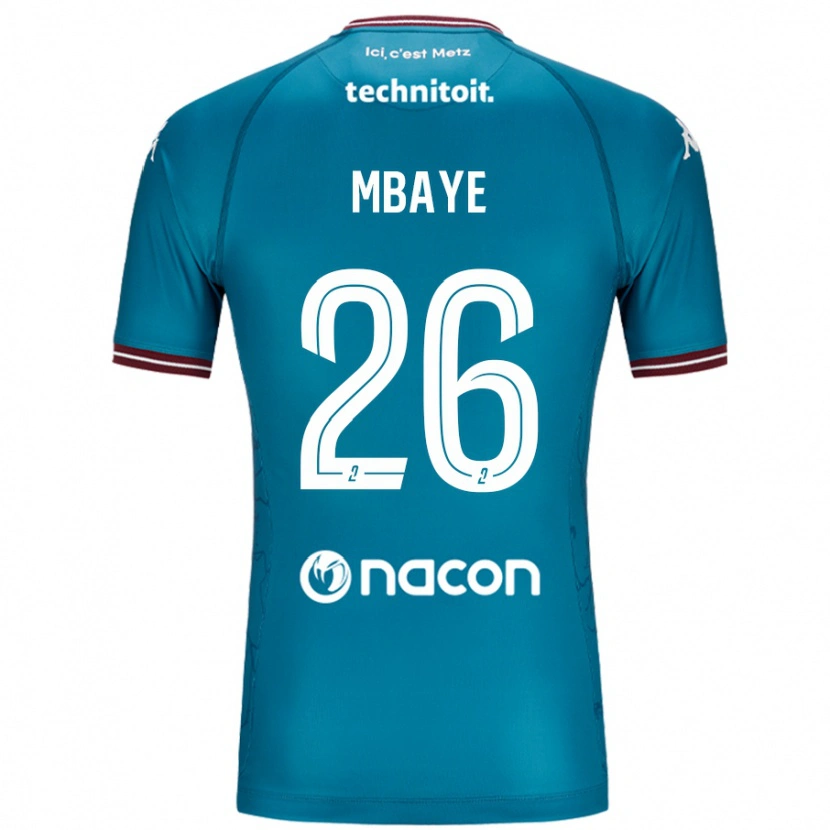 Danxen Uomo Maglia Malick Mbaye #26 Blu Petrolio Kit Gara Away 2024/25 Maglietta