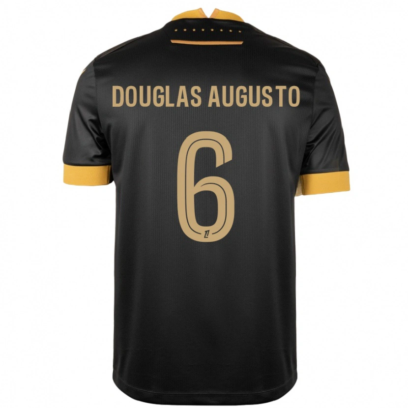Danxen Uomo Maglia Douglas Augusto #6 Nero Marrone Kit Gara Away 2024/25 Maglietta