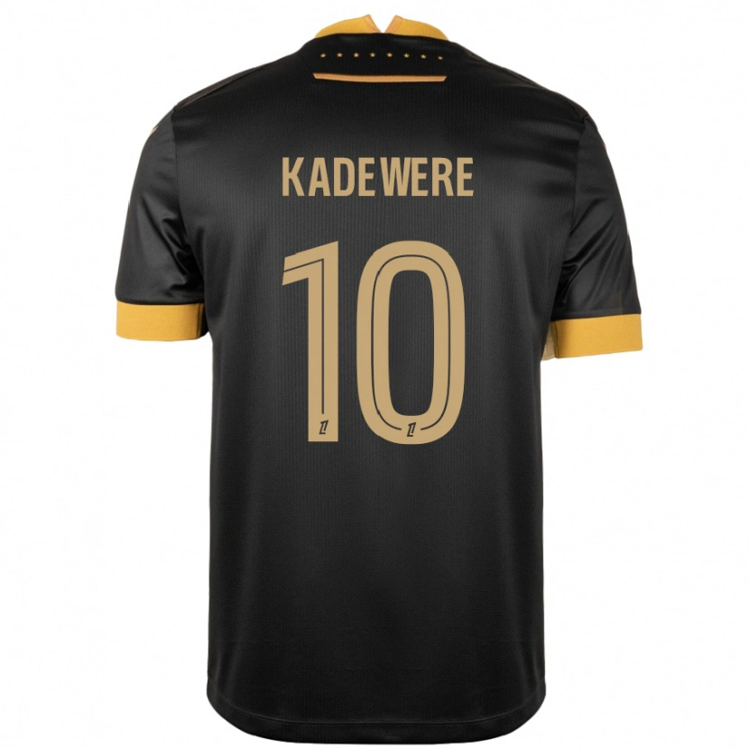 Danxen Uomo Maglia Tino Kadewere #10 Nero Marrone Kit Gara Away 2024/25 Maglietta